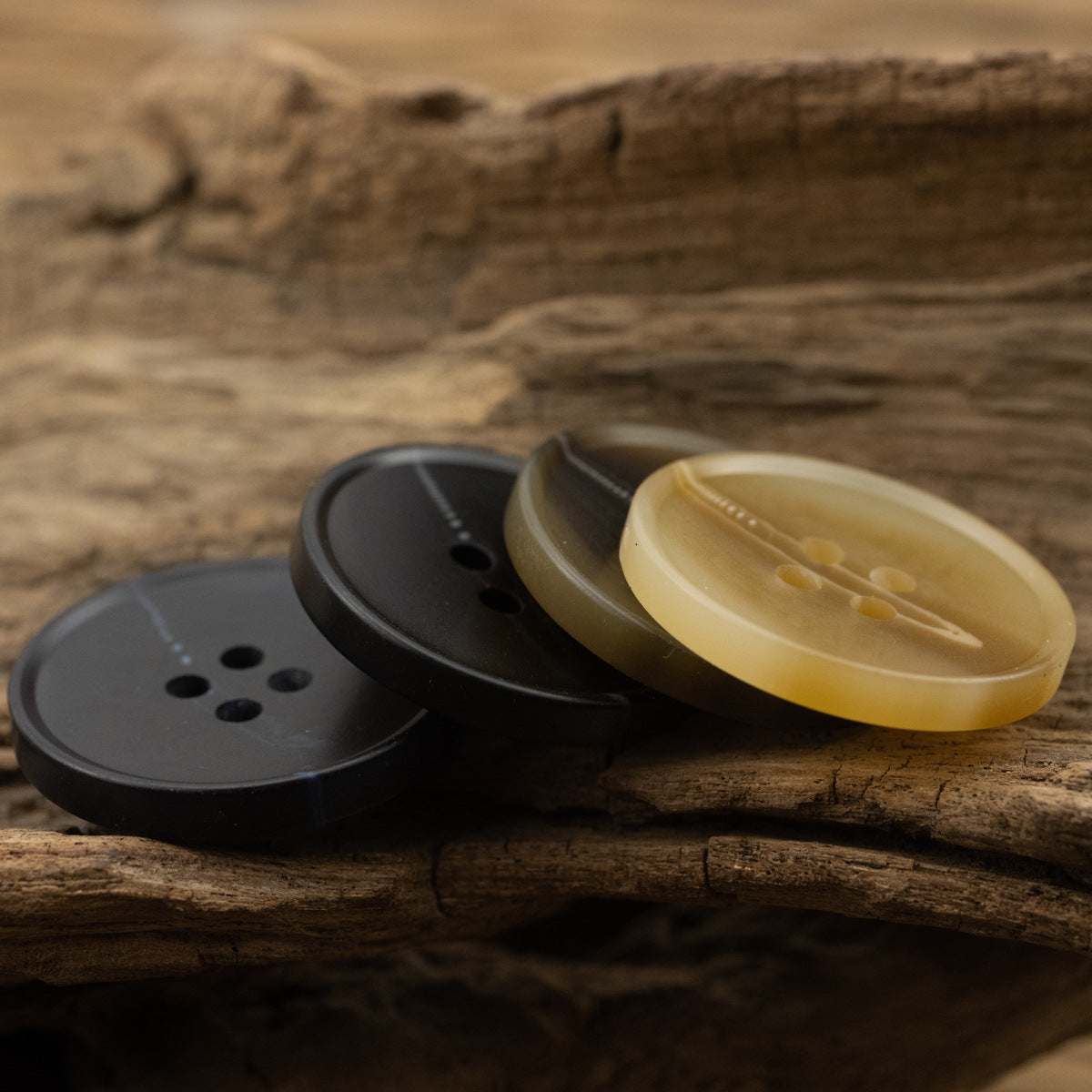 15-30mm River Pattern Black Khaki Dark Blue Resin Buttons 40 Pack - Lots of Buttons
