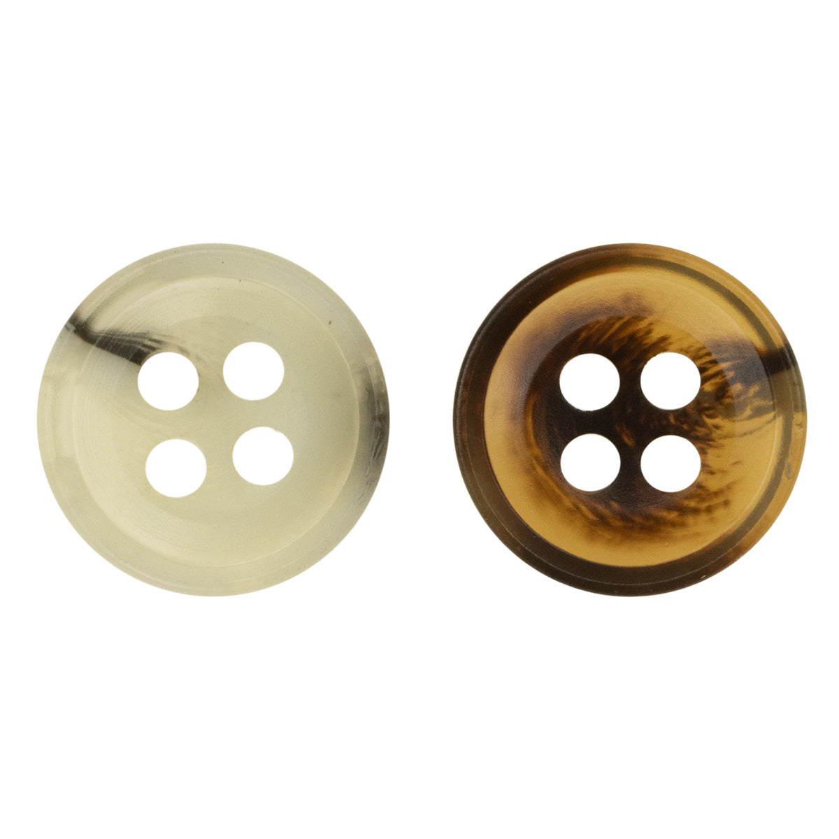 10mm/11.5mm White and Brown Resin Buttons for Polo Shirts 100 Pack - Lots of Buttons
