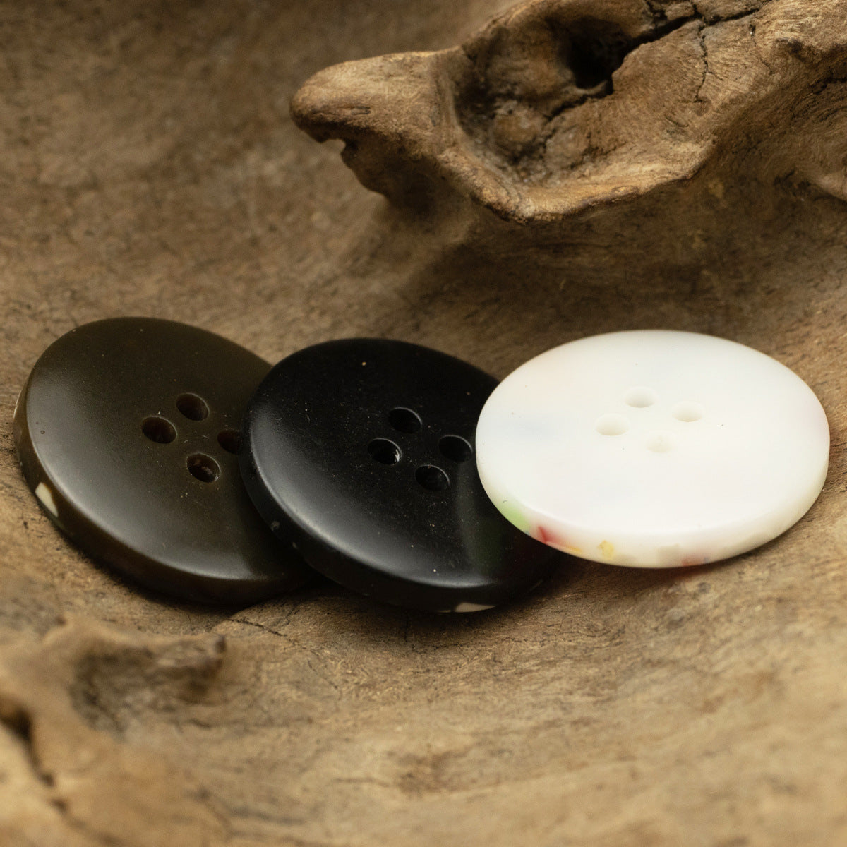 Round 4 Hole Imitation Floral Glass Texture Resin Buttons,10Pcs - Lots of Buttons