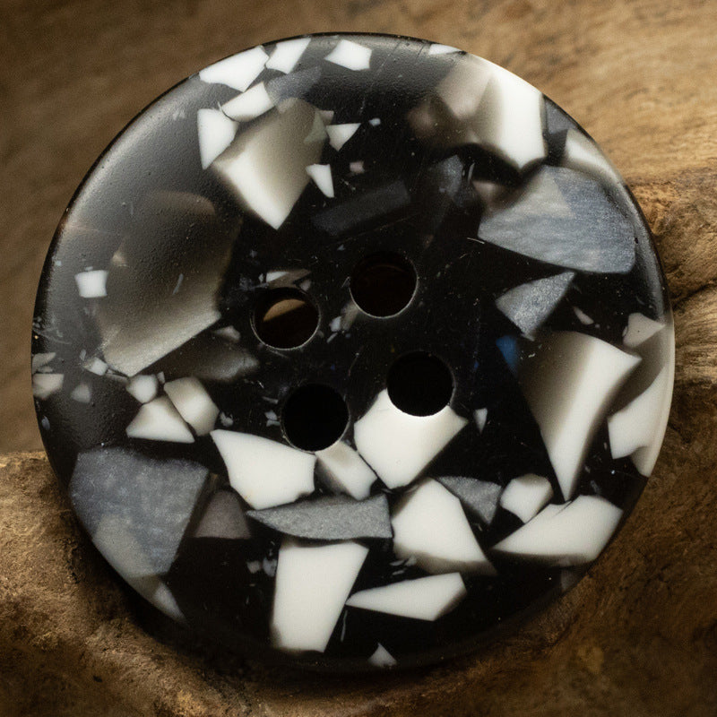 Round 4 Hole Imitation Floral Glass Texture Resin Buttons,10Pcs - Lots of Buttons
