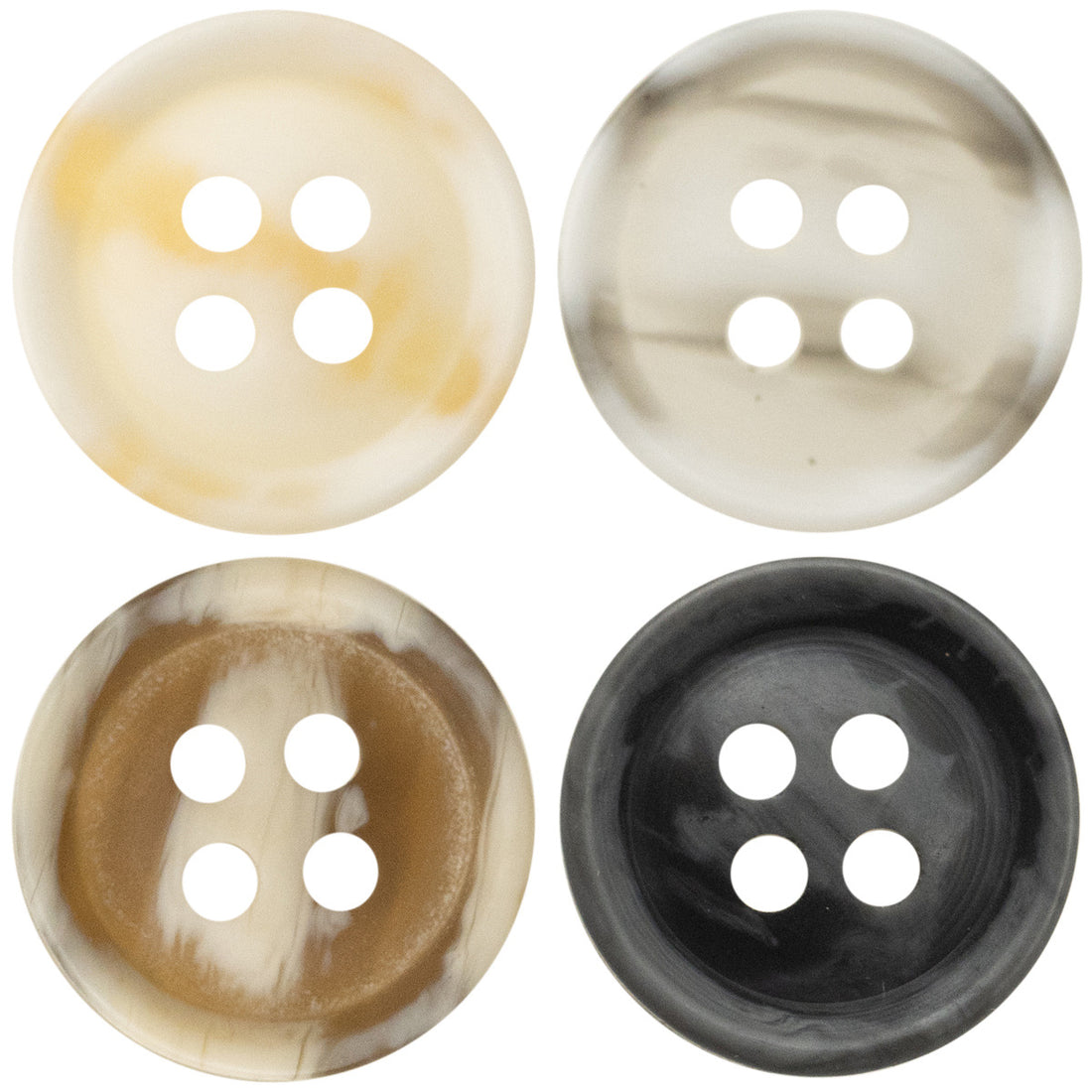 10/11.5mm Resin Buttons for Beach-Style Gray Shirts 40 Pack - Lots of Buttons