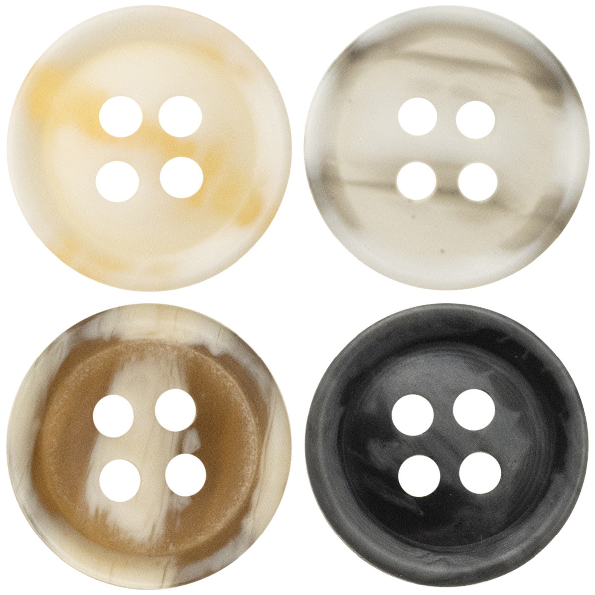 10/11.5mm Resin Buttons for Beach-Style Gray Shirts 40 Pack - Lots of Buttons