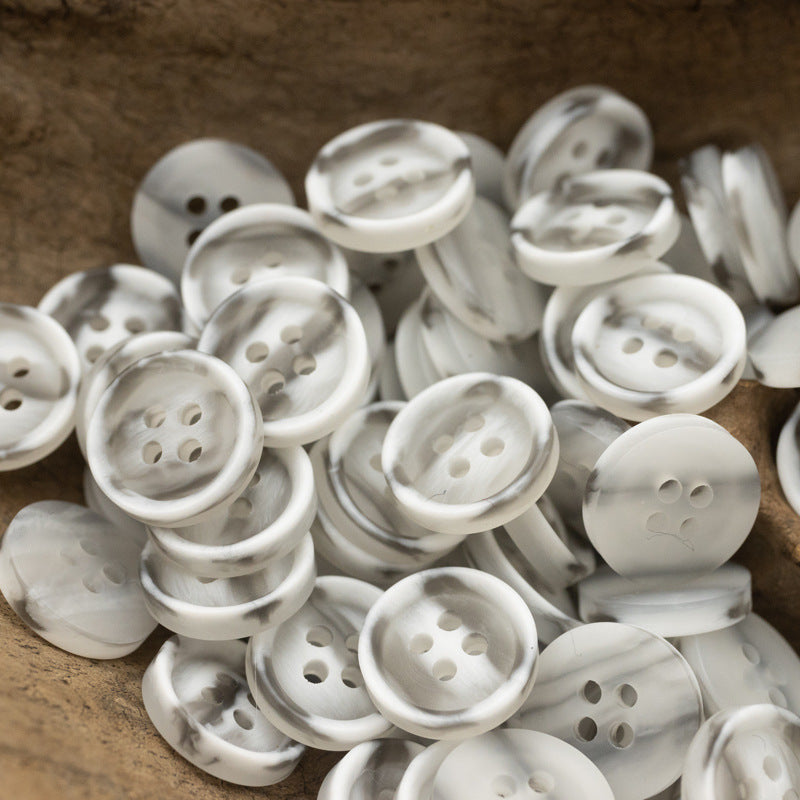 10/11.5mm Resin Buttons for Beach-Style Gray Shirts 40 Pack - Lots of Buttons