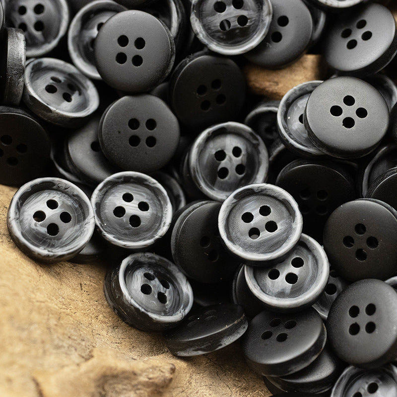 10/11.5mm Resin Buttons for Beach-Style Gray Shirts 40 Pack - Lots of Buttons