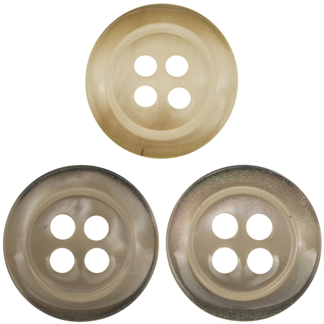 Irregular Curved Translucent Wide Edged Glazed Pearl Resin Buttons,50pcs - Lots of Buttons