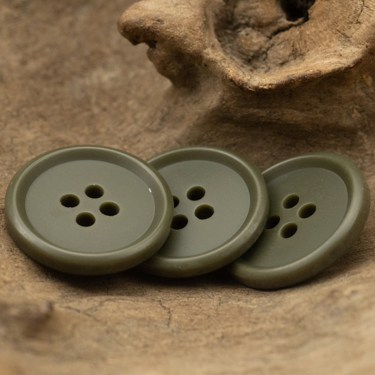 Round 4 Hole Matte Army Green Military Resin Buttons,20pcs - Lots of Buttons