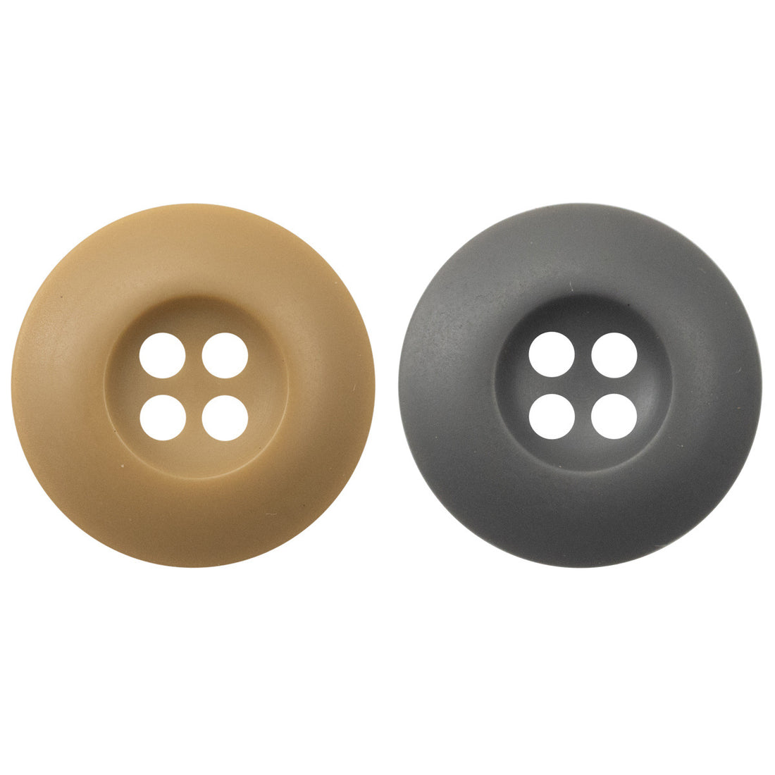 Khaki and Gray 4 Hole Resin Buttons for Jackets Casual Pants 40 Pack - Lots of Buttons