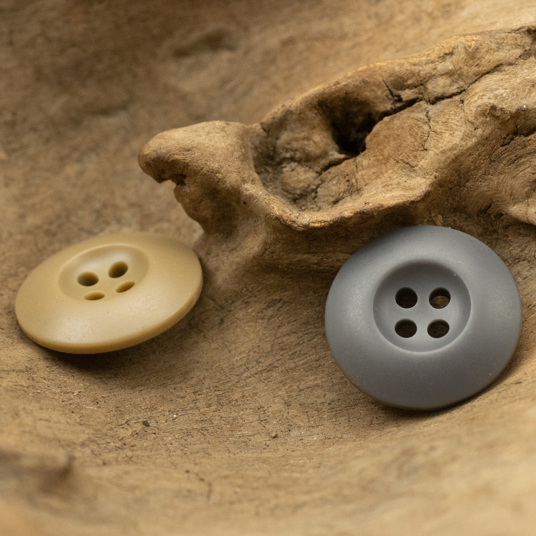 Khaki and Gray 4 Hole Resin Buttons for Jackets Casual Pants 40 Pack - Lots of Buttons