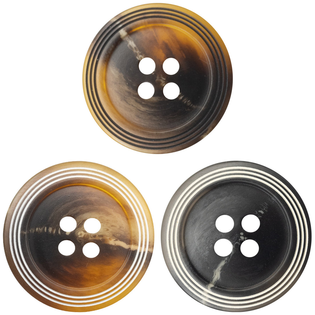 Matte Thin Black and White Striped Resin Buttons for Jackets 30 Pack - Lots of Buttons