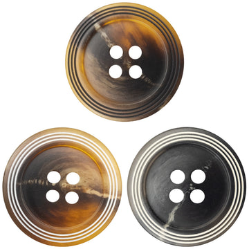 Matte Thin Black and White Striped Resin Buttons for Jackets 30 Pack - Lots of Buttons