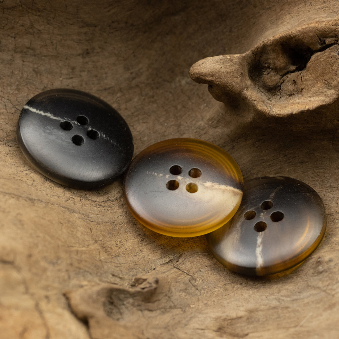 Matte Thin Black and White Striped Resin Buttons for Jackets 30 Pack - Lots of Buttons