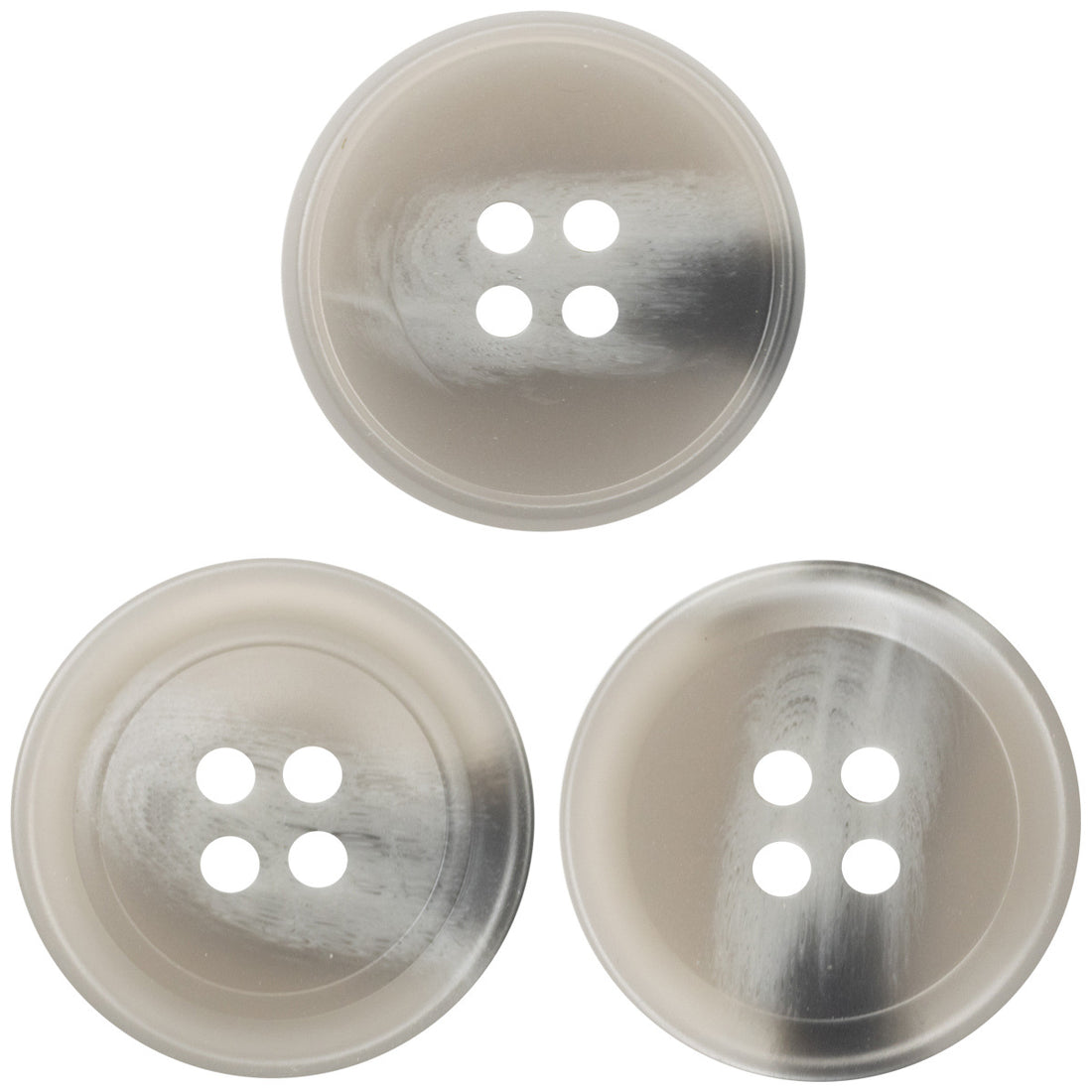 Light Gray Round 4-Hole Resin Buttons for Neutral Fashion Coat 30pcs - Lots of Buttons