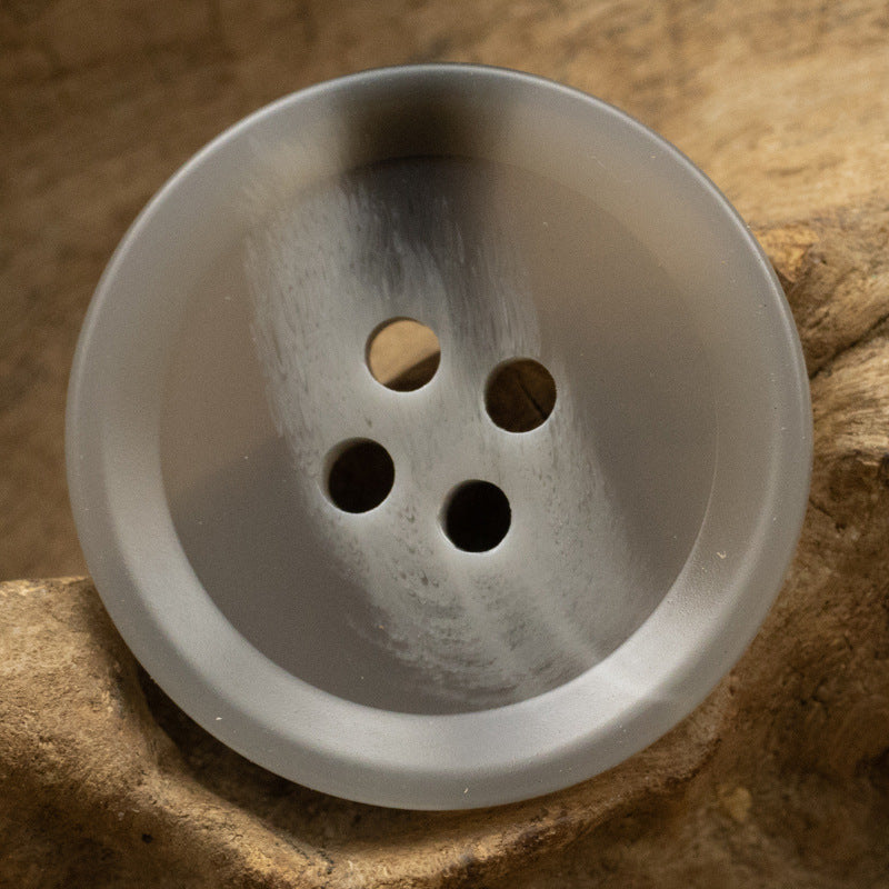 Light Gray Round 4-Hole Resin Buttons for Neutral Fashion Coat 30pcs - Lots of Buttons