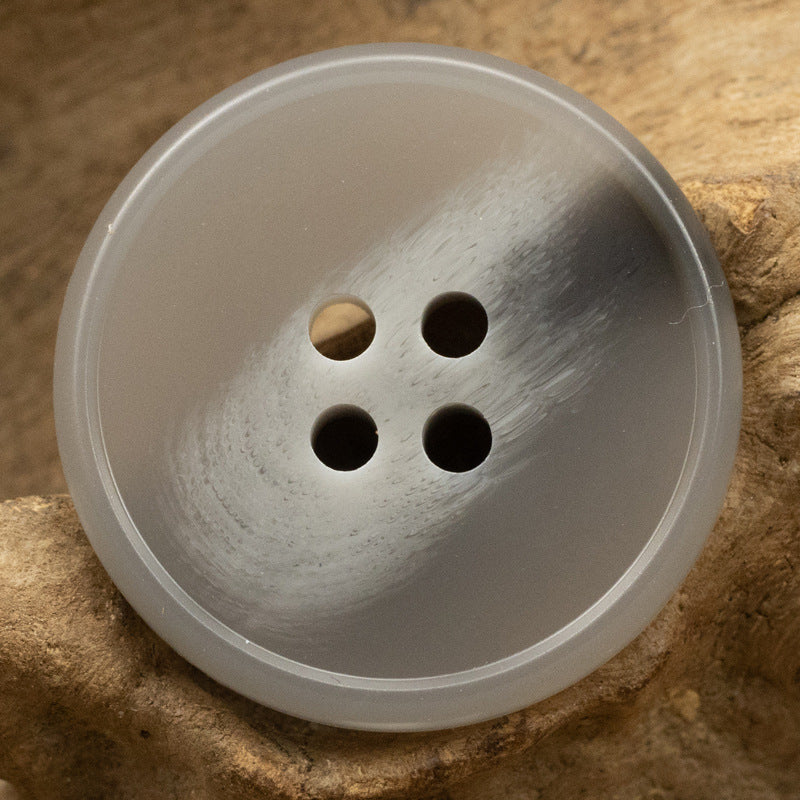 Light Gray Round 4-Hole Resin Buttons for Neutral Fashion Coat 30pcs - Lots of Buttons