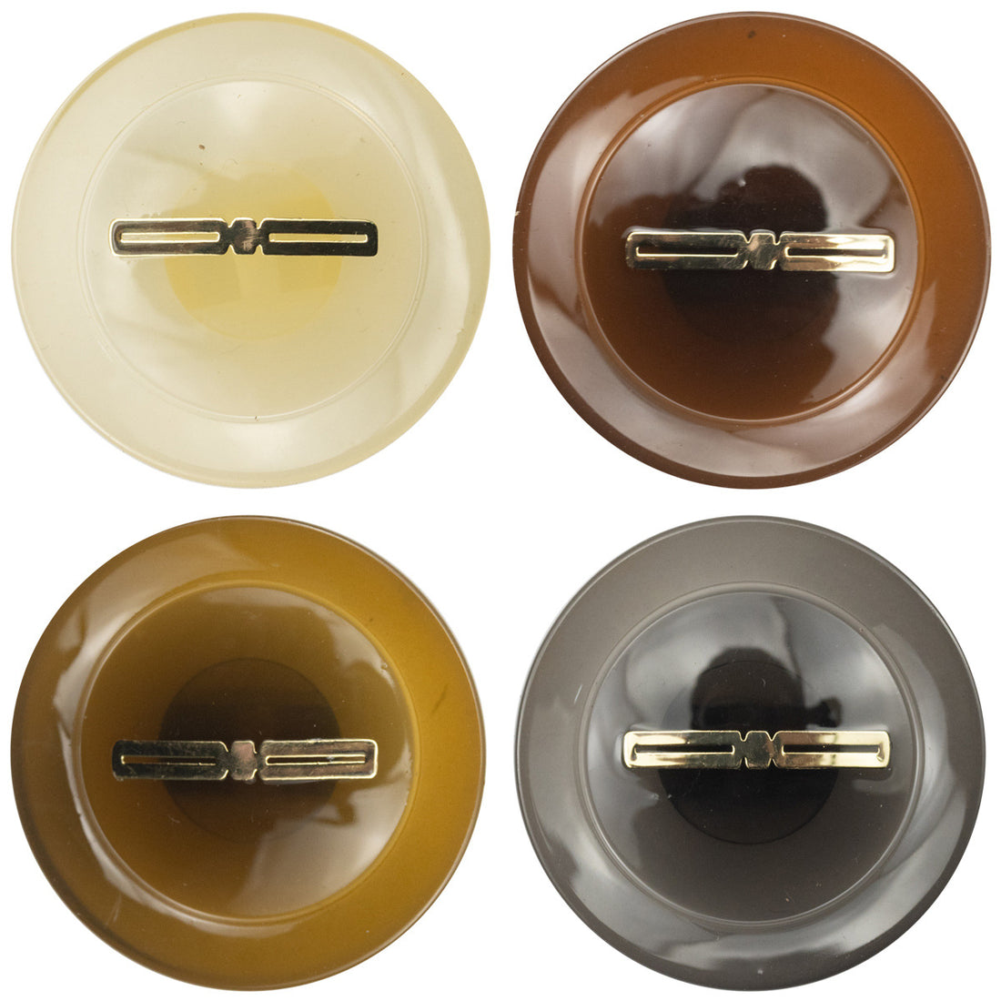 Luxurious Translucent Resin Buttons with Gold Foil 10pcs - Lots of Buttons