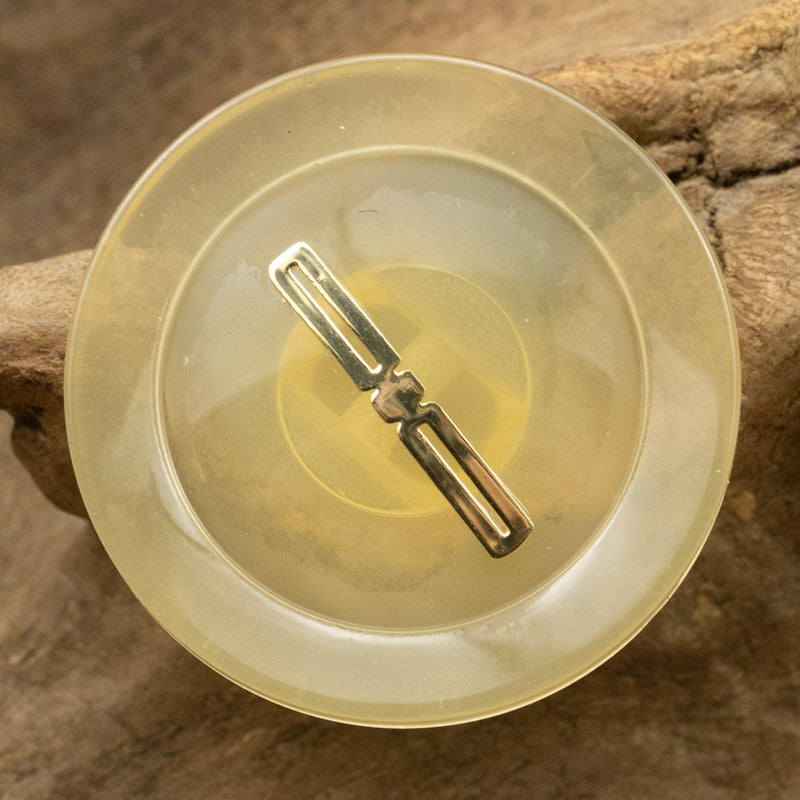 Luxurious Translucent Resin Buttons with Gold Foil 10pcs - Lots of Buttons