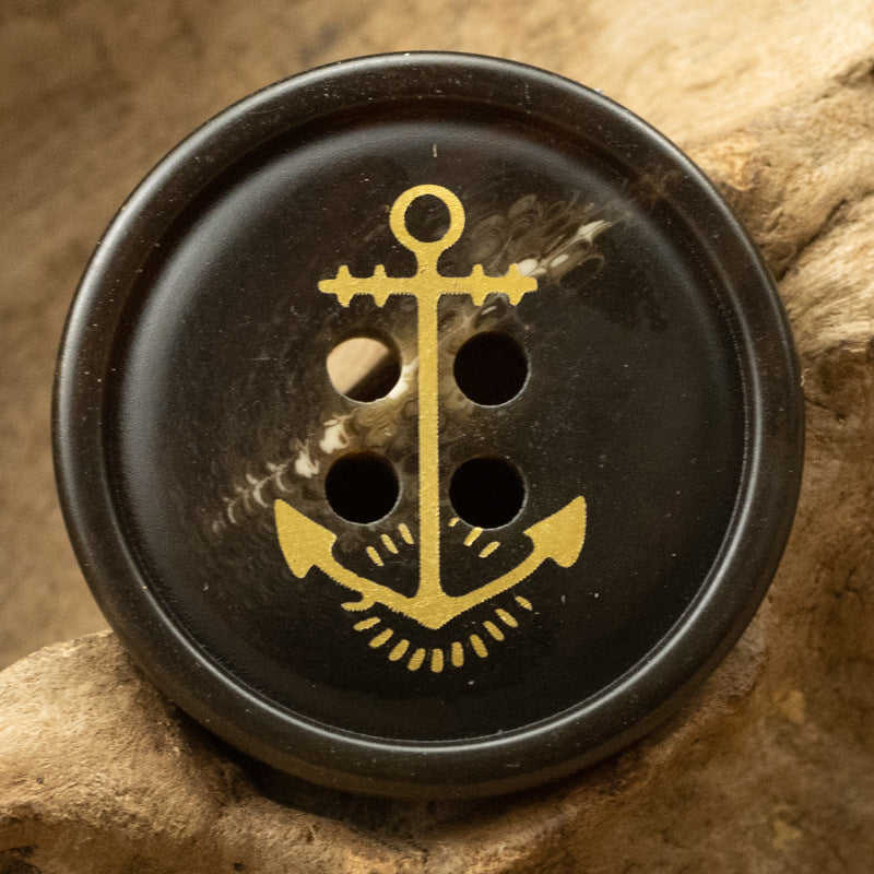 Golden Anchor Pattern Resin Buttons for Sailor Style Jackets 30 Pack - Lots of Buttons