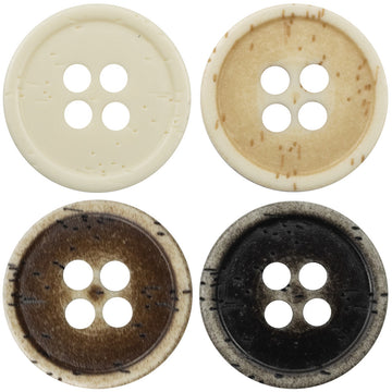 Imitation Bone Grain Distressed Resin Buttons for Denim Shirts 40 Pack - Lots of Buttons
