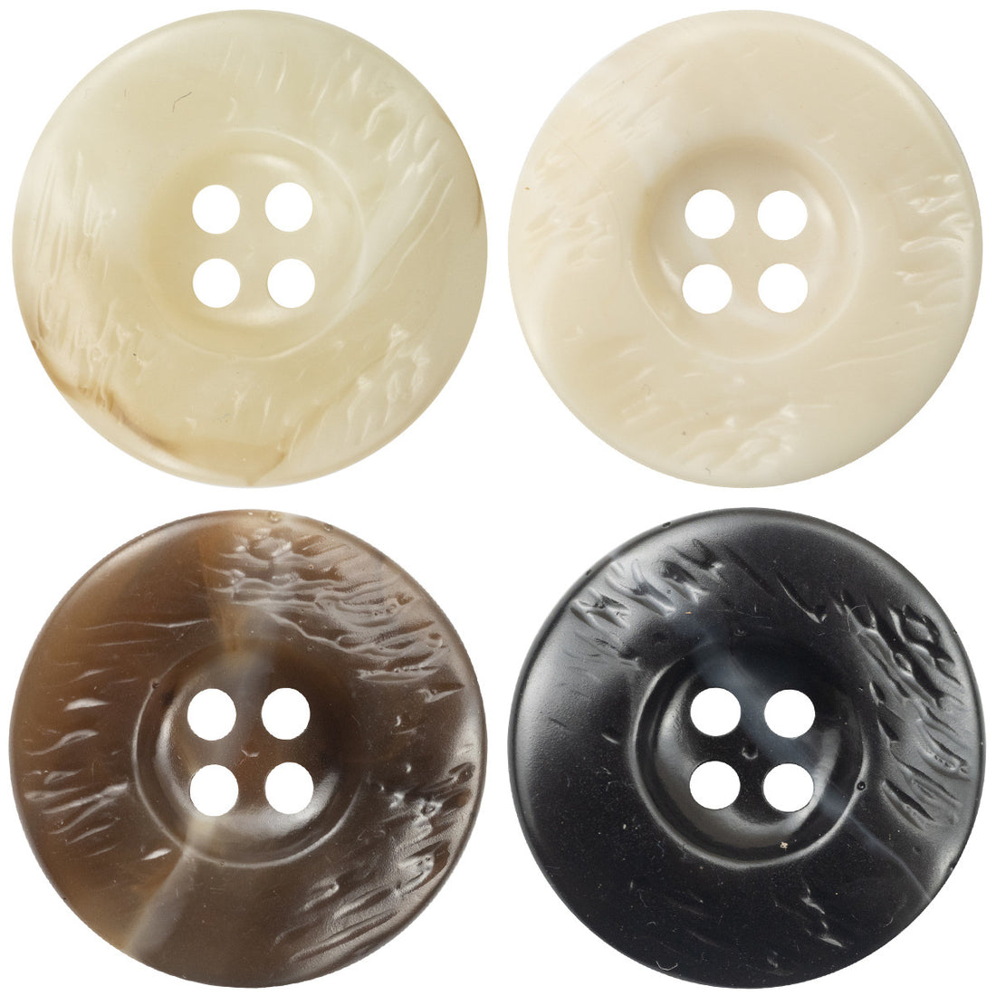 20-30mm Irregular Curved Thickened Brown White Resin Buttons 10pcs - Lots of Buttons