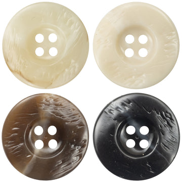 20-30mm Irregular Curved Thickened Brown White Resin Buttons 10pcs - Lots of Buttons