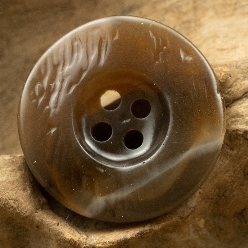 20-30mm Irregular Curved Thickened Brown White Resin Buttons 10pcs - Lots of Buttons