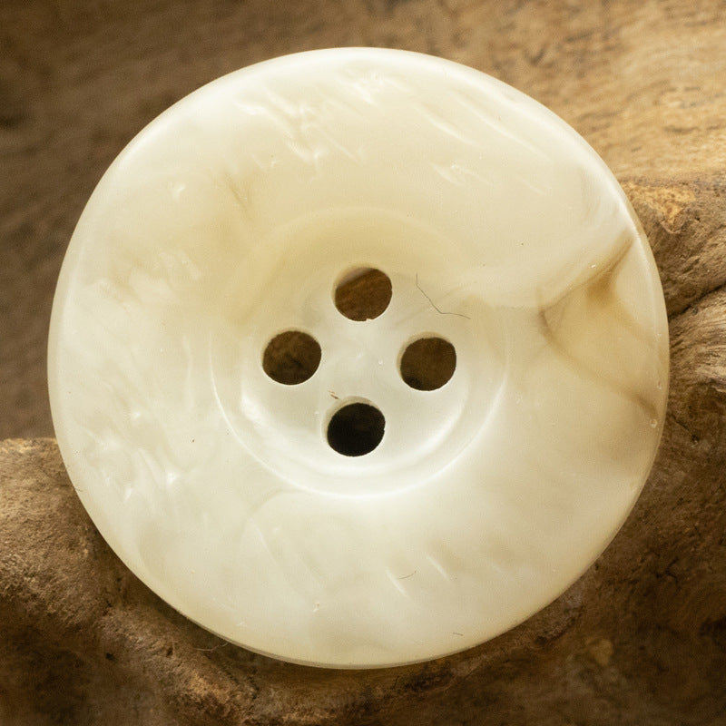 20-30mm Irregular Curved Thickened Brown White Resin Buttons 10pcs - Lots of Buttons