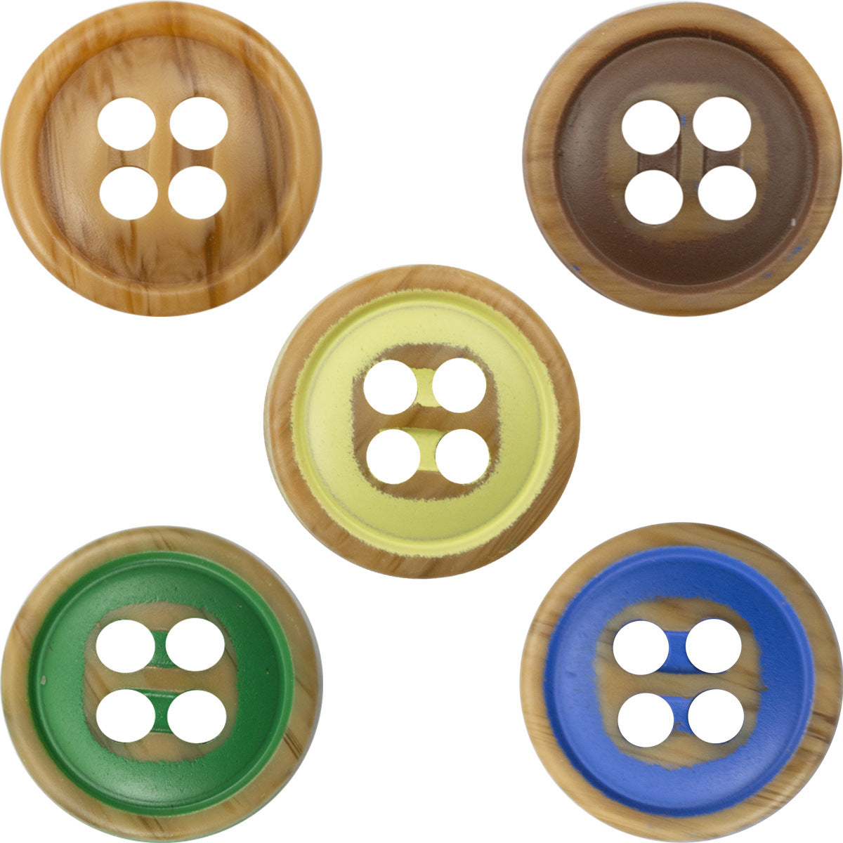 Colorful Imitation Wood Resin Buttons for Children's DIY Crafts 50 Pack - Lots of Buttons