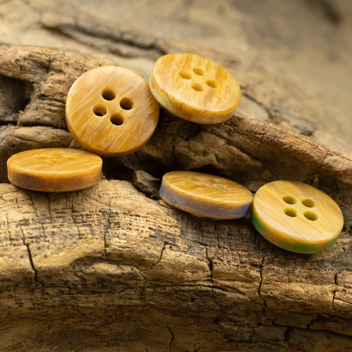 Colorful Imitation Wood Resin Buttons for Children's DIY Crafts 50 Pack - Lots of Buttons