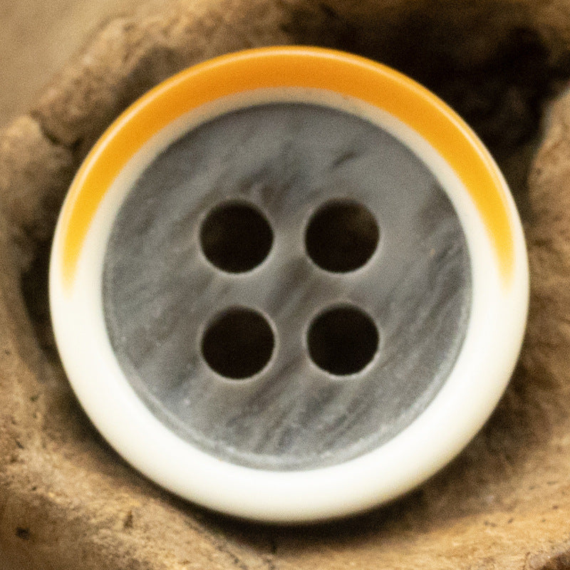 11.5MM Yellow-White and Lake Blue Two-Tone Resin Buttons 40 Pack - Lots of Buttons