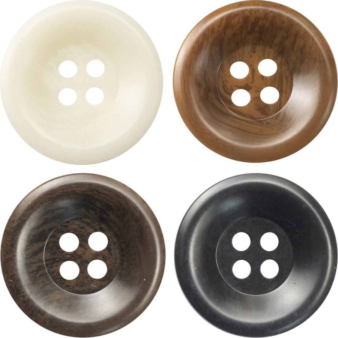 15-28mm Wide-Edged Resin Buttons for Black Sweater Suit Coat 40 Pack - Lots of Buttons
