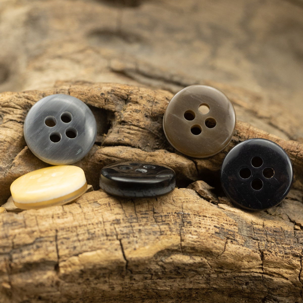 11.5mm Simple Printed Resin Buttons for Retro Denim Shirts 50pcs - Lots of Buttons