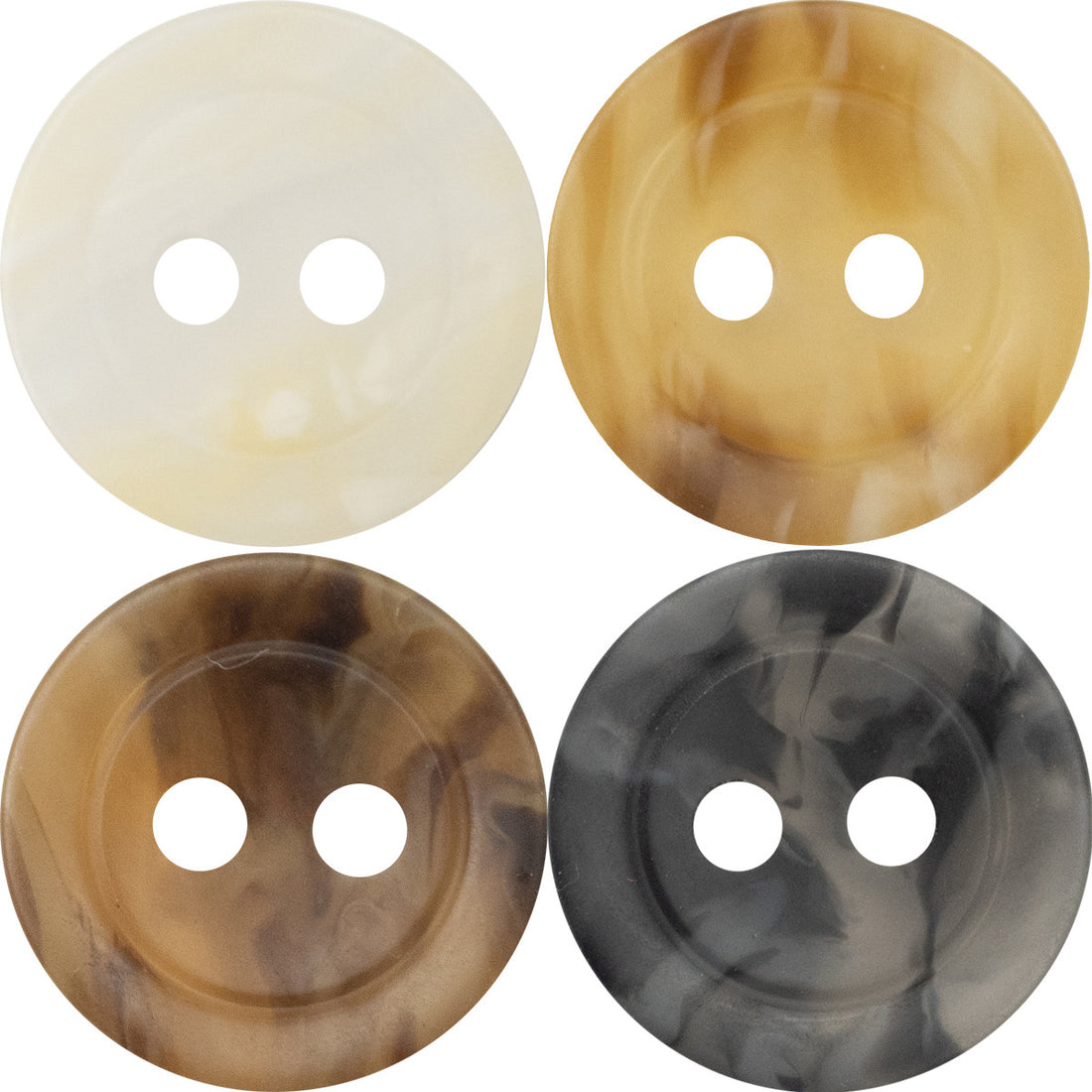 11.5mm 2-Hole Resin Buttons for Retro Spring Summer Shirt 40pcs - Lots of Buttons