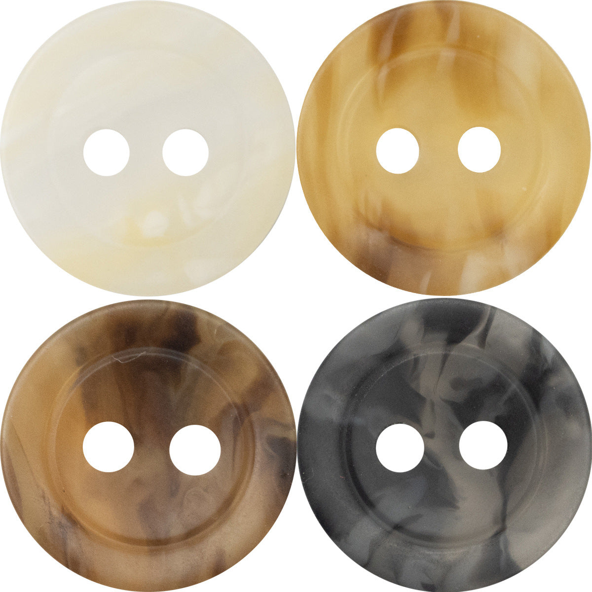 11.5mm 2-Hole Resin Buttons for Retro Spring Summer Shirt 40pcs - Lots of Buttons