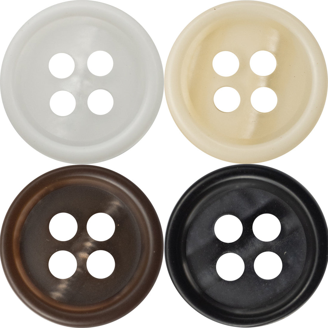 11.5mm Round Resin Buttons for White Business Shirts 40 Pack - Lots of Buttons