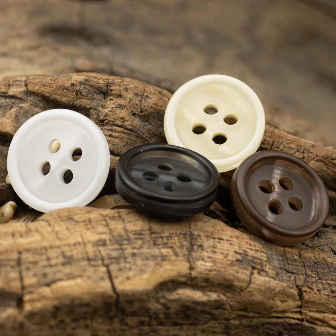 11.5mm Round Resin Buttons for White Business Shirts 40 Pack - Lots of Buttons