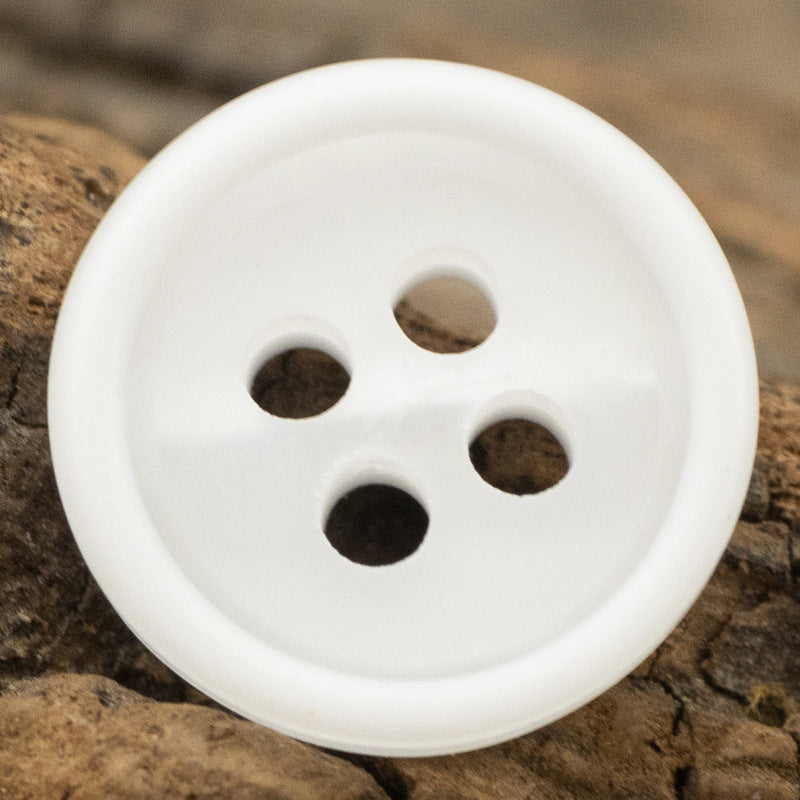 11.5mm Round Resin Buttons for White Business Shirts 40 Pack - Lots of Buttons