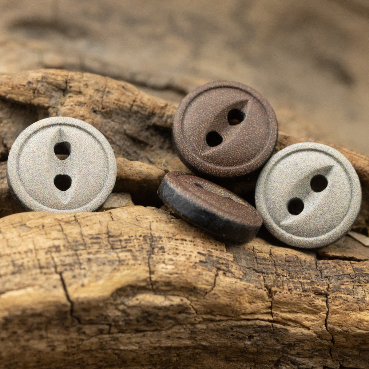 10/11.5mm Starry Gray Fish-Eye Resin Color-Printed Buttons 40pcs - Lots of Buttons