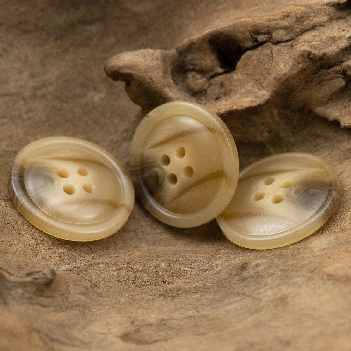 15-30MM Vintage Khaki Resin Buttons for Wool Coats 30pcs - Lots of Buttons