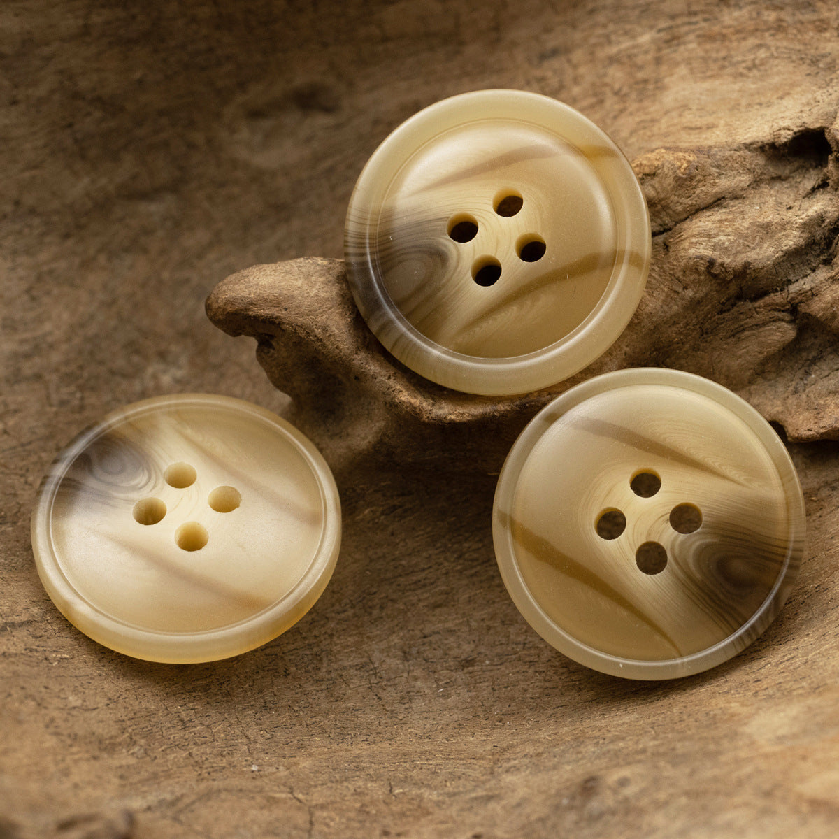 15-30MM Vintage Khaki Resin Buttons for Wool Coats 30pcs - Lots of Buttons