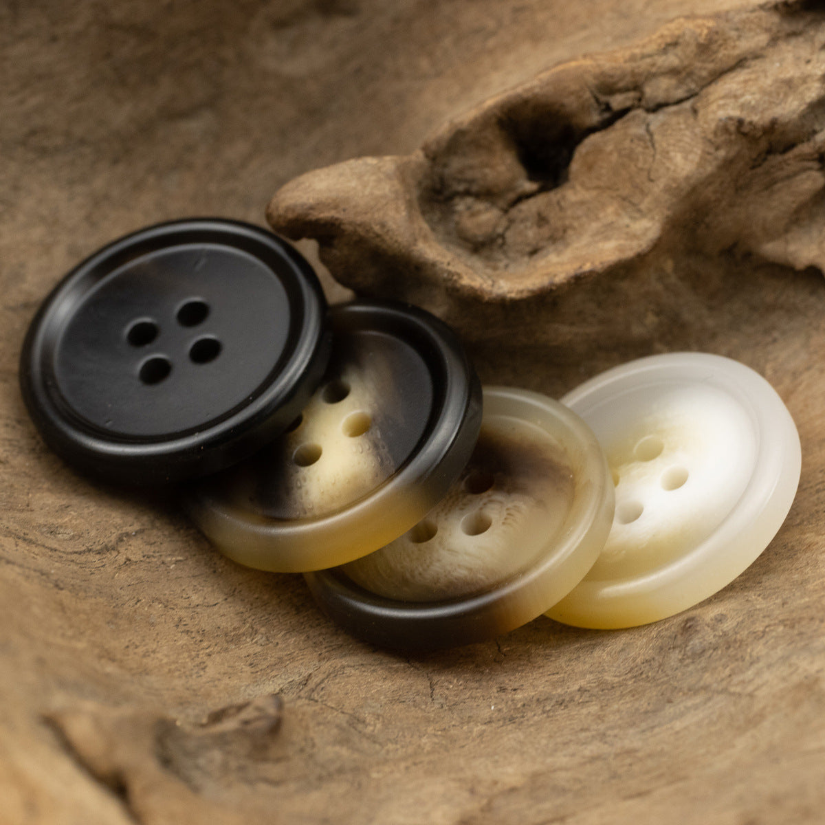 15-30MM Brown Four-Hole Resin Buttons for Casual Pants 40 Pack - Lots of Buttons
