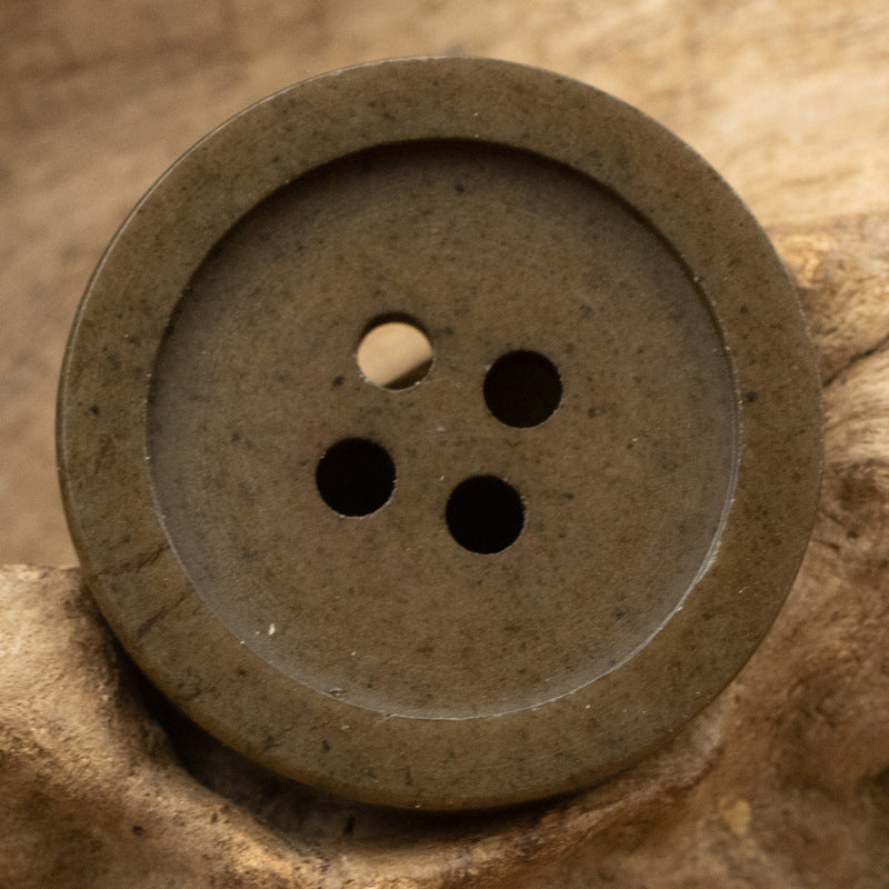 15-25MM Wide-Edged Distressed Cement Gray Resin Buttons 30pcs - Lots of Buttons