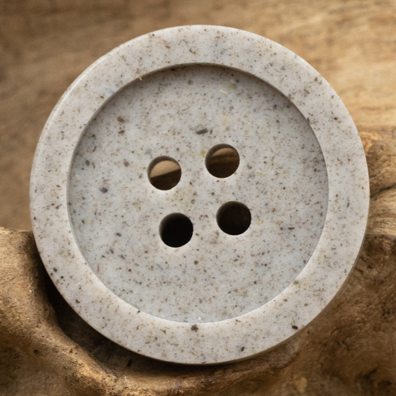 15-25MM Wide-Edged Distressed Cement Gray Resin Buttons 30pcs - Lots of Buttons