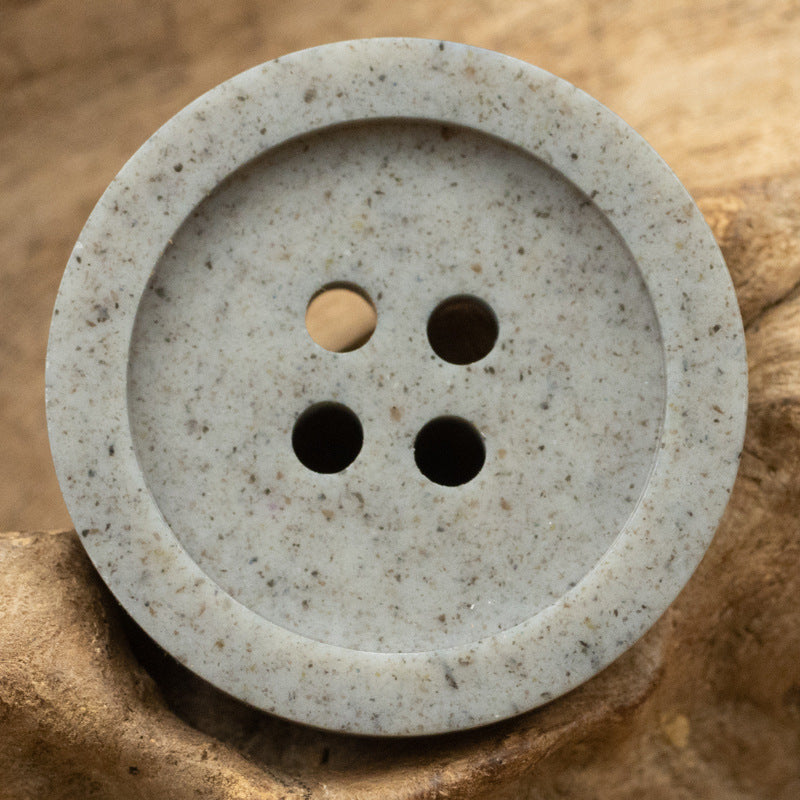 15-25MM Wide-Edged Distressed Cement Gray Resin Buttons 30pcs - Lots of Buttons