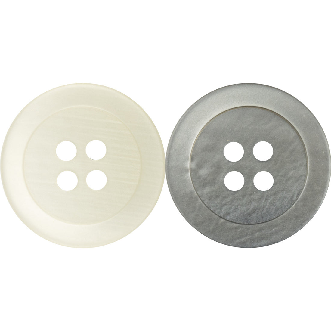 Gray Round 4-Hole Resin Buttons for Neutral Fashion Polo Shirts - 50pcs - Lots of Buttons