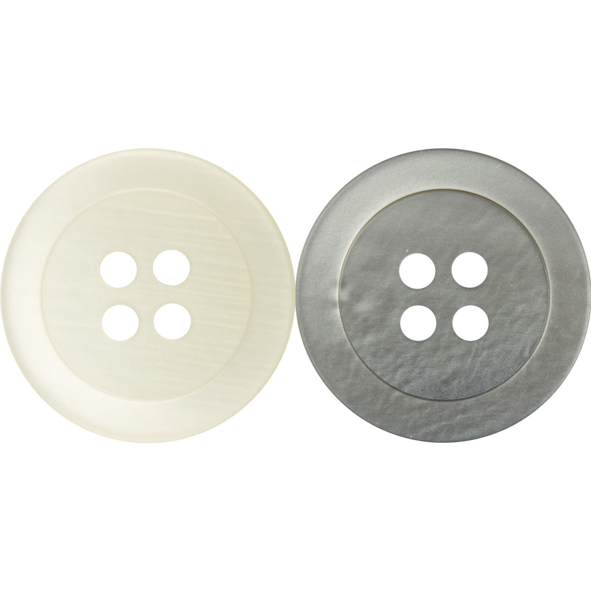 Gray Round 4-Hole Resin Buttons for Neutral Fashion Polo Shirts - 50pcs - Lots of Buttons