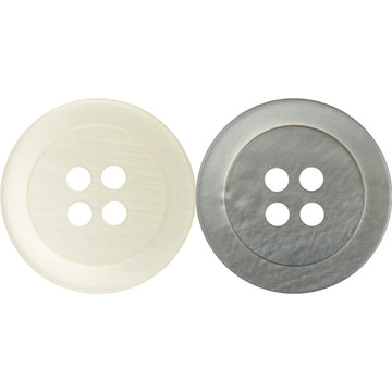 Gray Round 4-Hole Resin Buttons for Neutral Fashion Polo Shirts - 50pcs - Lots of Buttons