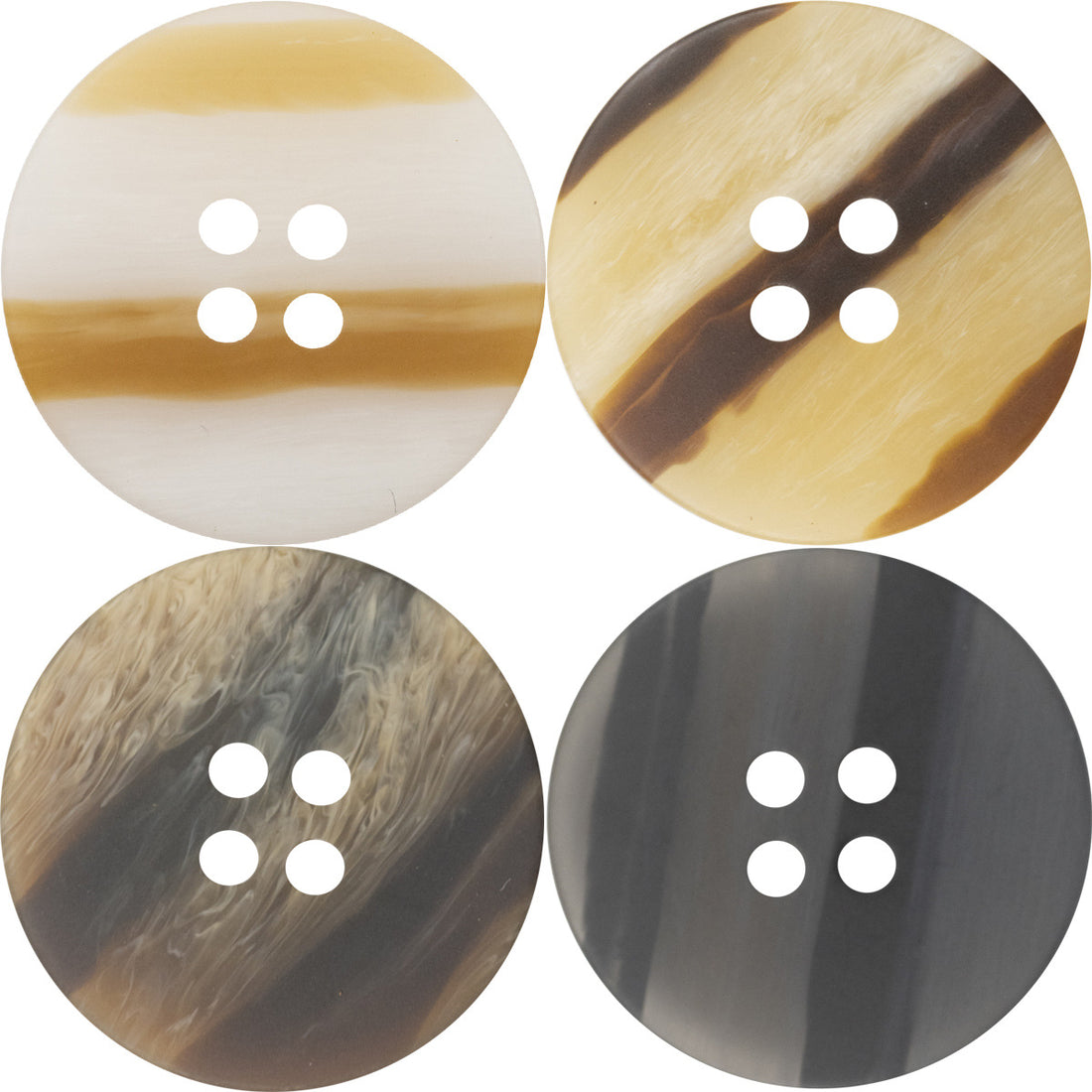 15-25mm Wood Grain Round Resin Buttons for Knitted Dresses 40 Pack - Lots of Buttons
