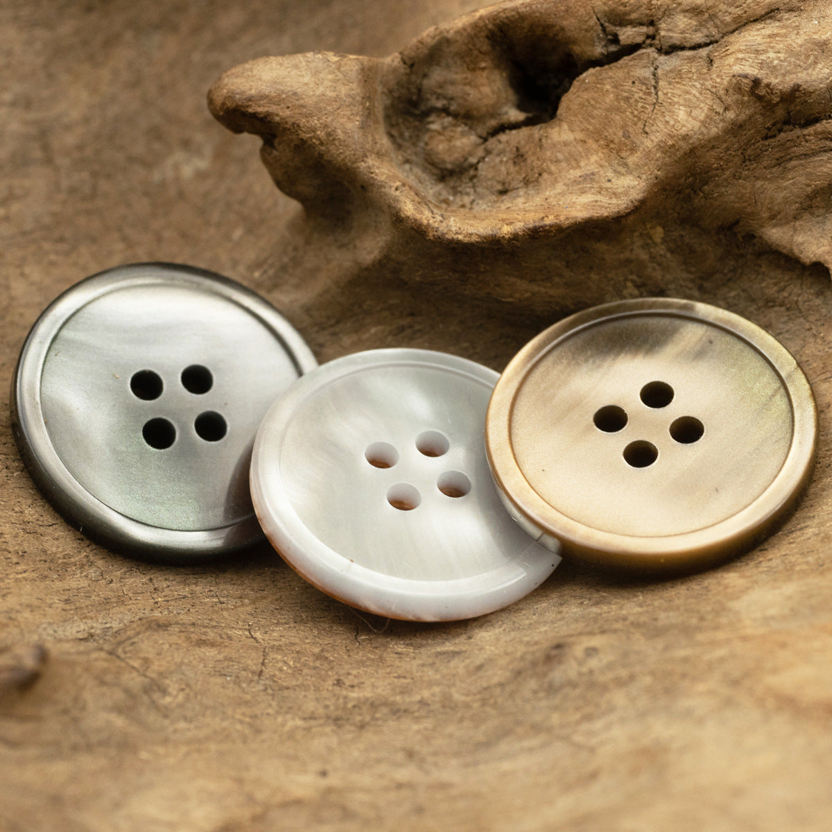 Fashionable Resin White and Gray Buttons for Casual Trousers 20pcs - Lots of Buttons