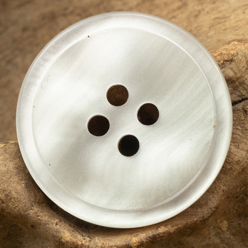Fashionable Resin White and Gray Buttons for Casual Trousers 20pcs - Lots of Buttons