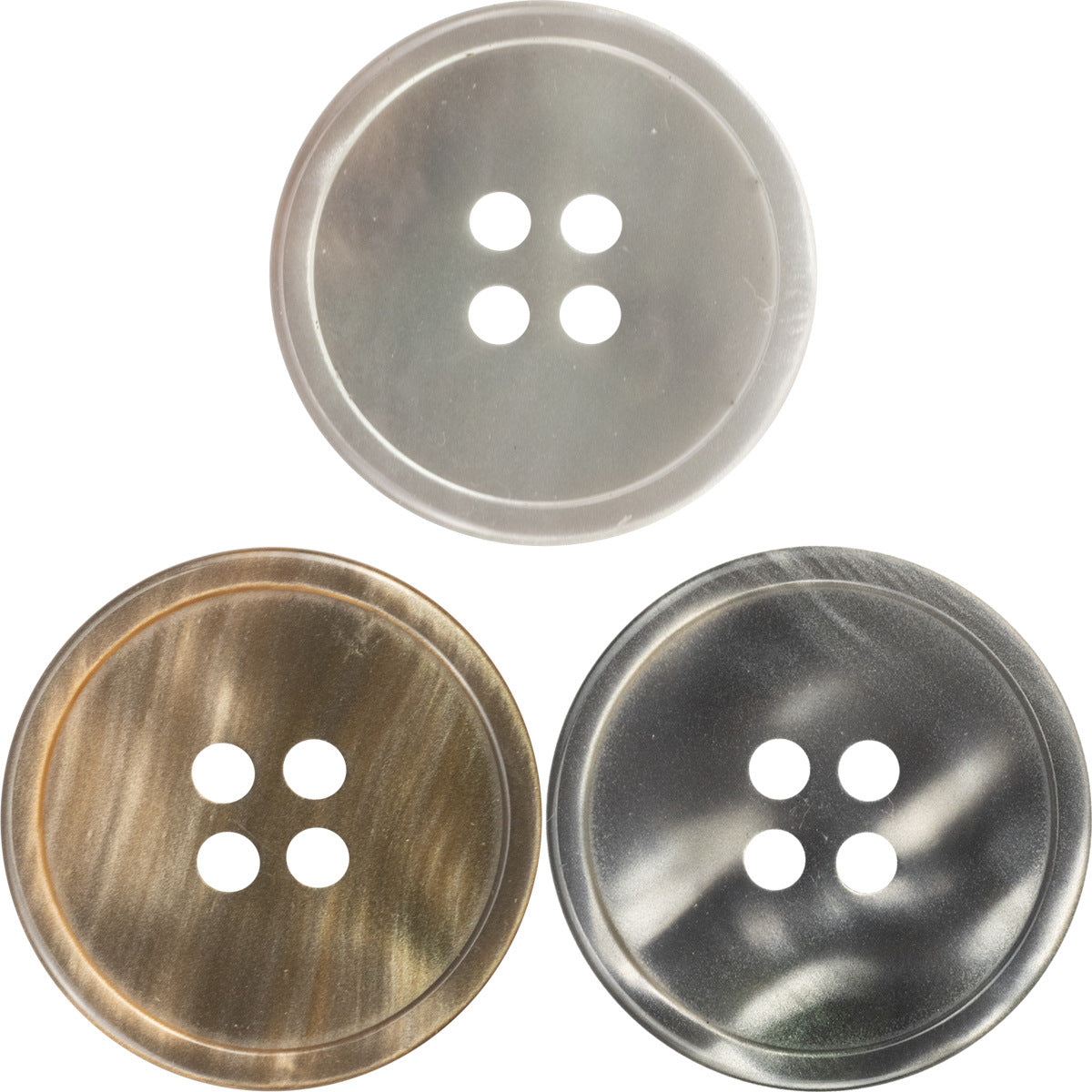 Fashionable Resin White and Gray Buttons for Casual Trousers 20pcs - Lots of Buttons
